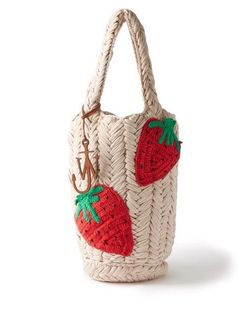 Shopper Hand-crocheted Cotton Tote Bag - Womens - Cream Multi