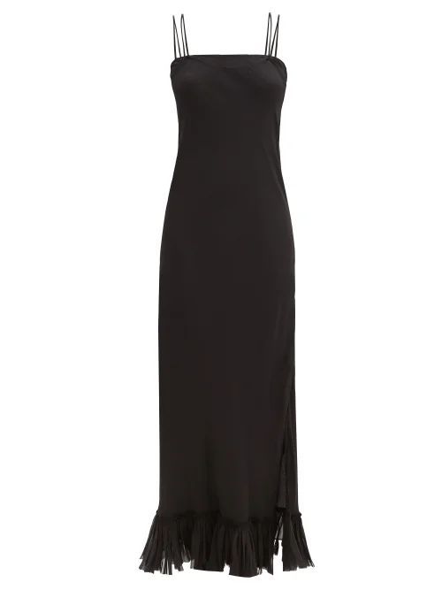 Alix Side-slit Silk-chiffon Slip Dress - Womens - Black