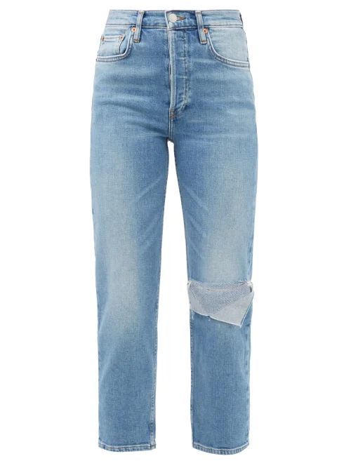 70s Stove Pipe High-rise Straight-leg Jeans - Womens - Blue