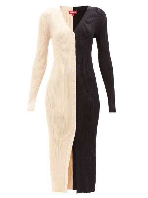 Shoko Buttoned Ribbed-knit Dress - Womens - Black Multi