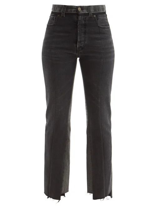 Deconstructed Straight-leg Jeans - Womens - Black