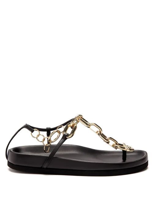 Xl-link Leather Sandals - Womens - Black Gold