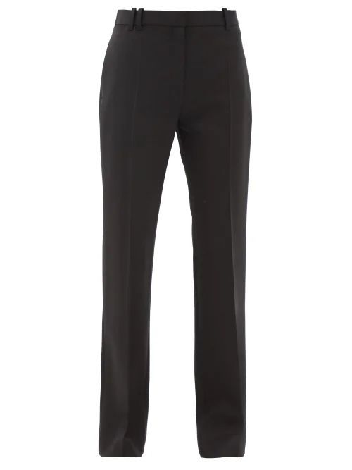 Pietro Wool-blend Twill Wide-leg Trousers - Womens - Black