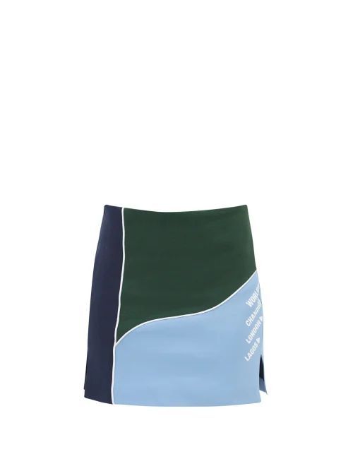 Twice As Nice Panelled-jersey Mini Skirt - Womens - Blue Multi
