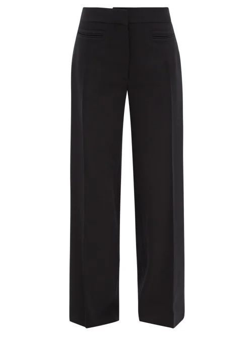 Tailored Wool-blend Flared Trousers - Womens - Black