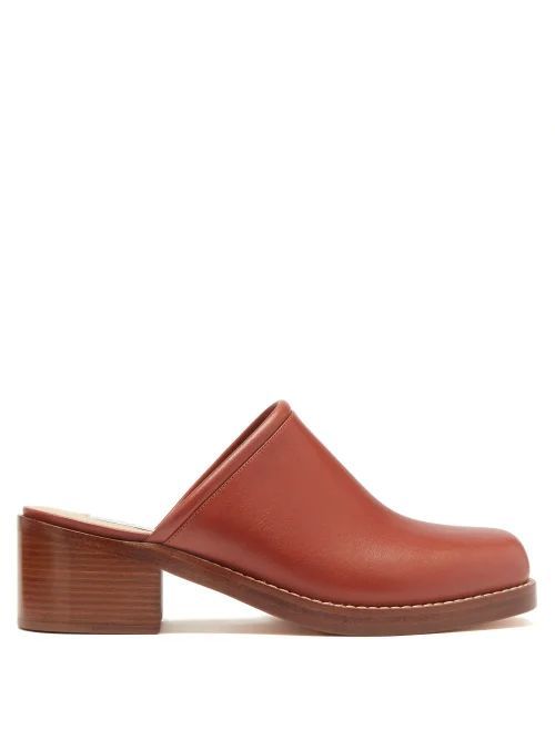 Armin Leather Mules - Womens - Light Brown