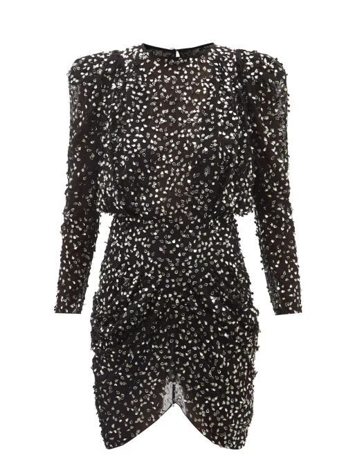 Garetha Sequinned Mini Dress - Womens - Silver Multi