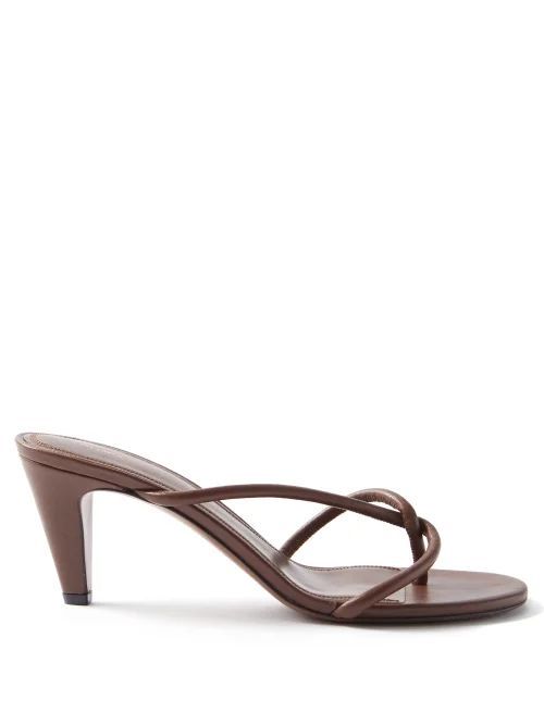 Sirius Crossover-strap Leather Sandals - Womens - Brown