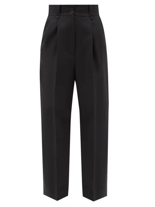 Gentleman Wool Tailored Trousers - Womens - Black