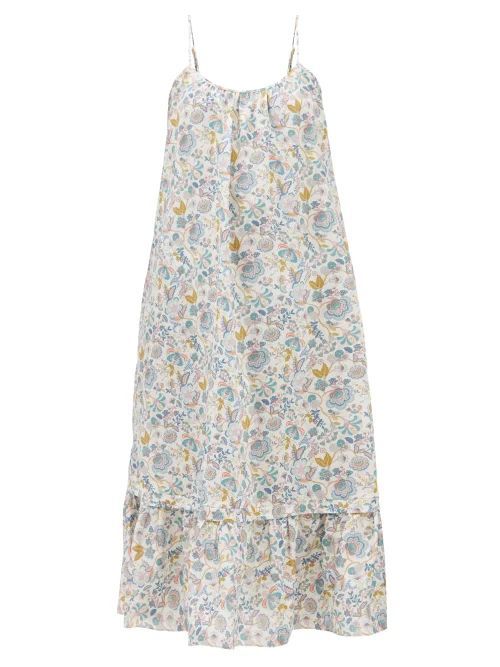 Celia Floral-print Cotton-lawn Midi Dress - Womens - Multi