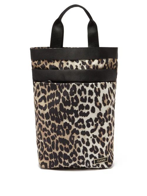 Leopard-print Recycled-fibre Tote Bag - Womens - Leopard