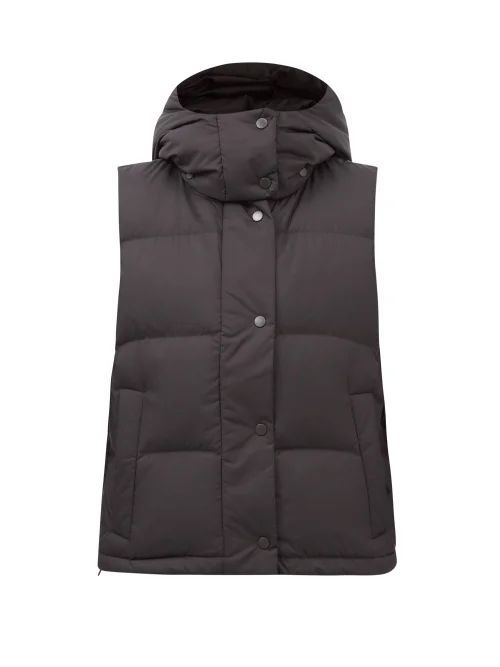 Wunder Hooded Quilted Down Gilet - Womens - Black