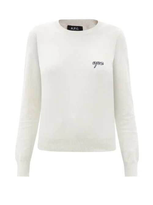 Bea Logo-embroidered Cotton Sweater - Womens - Cream