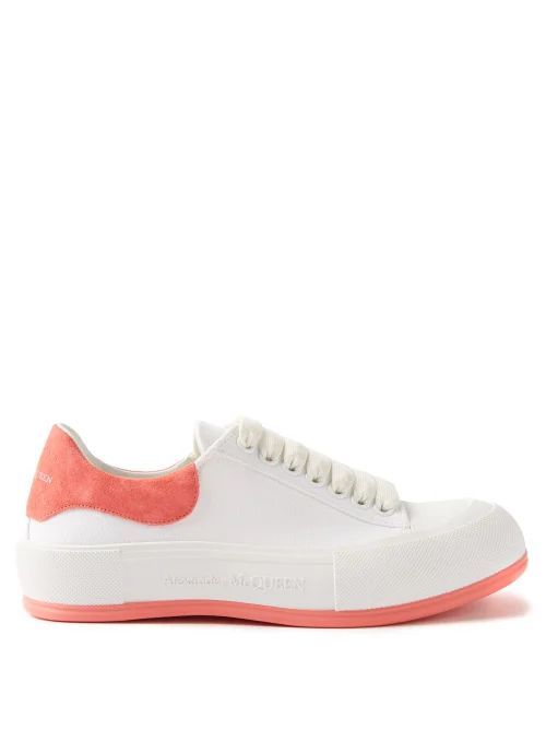 Deck Canvas And Suede Trainers - Womens - Multi