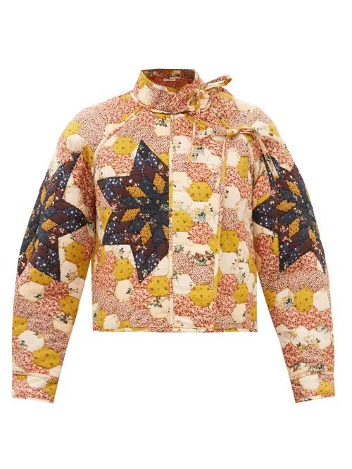 Elettra Quilted Patchwork Jacket - Womens - Ivory Multi