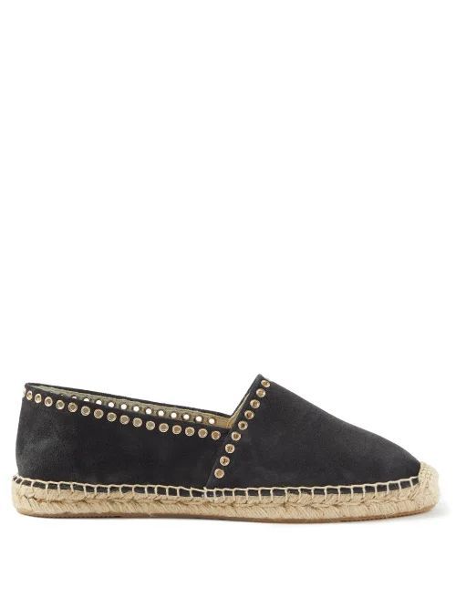 Canae Studded Suede Espadrilles - Womens - Black