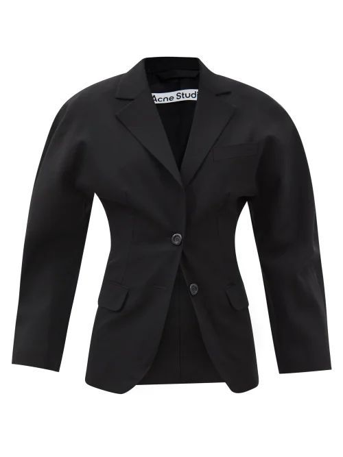 Jasmina Curve-sleeve Suit Jacket - Womens - Black