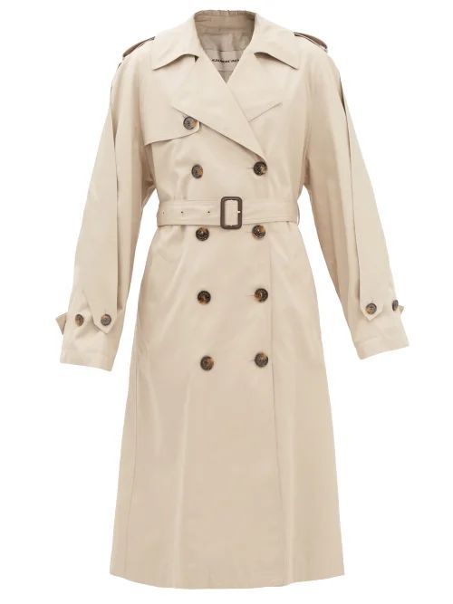 Double-breasted Cotton Trench Coat - Womens - Beige