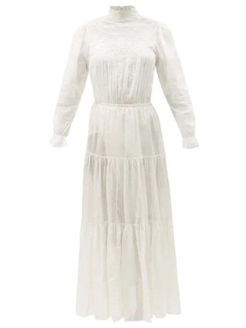 Gracie Cotton-blend Voile Maxi Dress - Womens - White