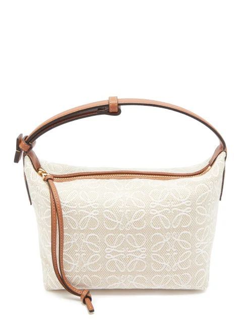 Cubi Anagram-jacquard Canvas And Leather Bag - Womens - Cream