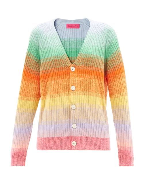 Morph Striped Ribbed-cashmere Cardigan - Womens - Multi