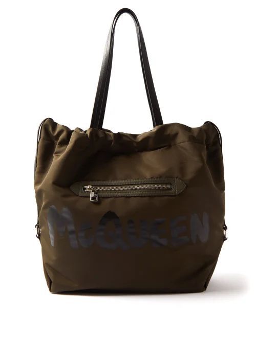 Bundle Graffiti-logo Nylon Tote Bag - Womens - Khaki