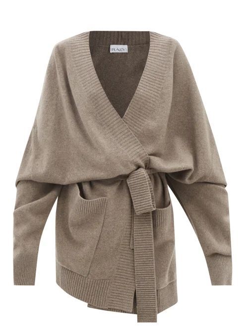 Responsible Cashmere Belted Wrap Cardigan - Womens - Light Brown