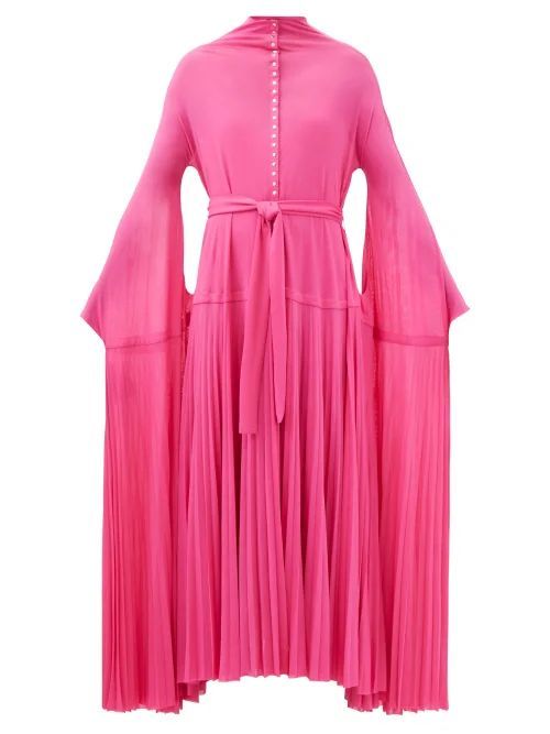 Draped-sleeve Crepe-jersey Dress - Womens - Pink