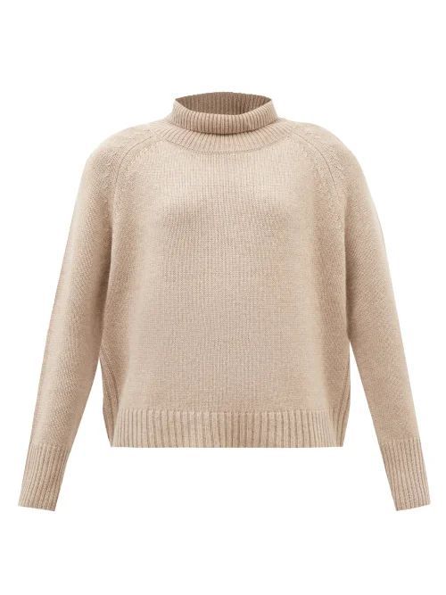Lanie Cashmere Roll-neck Sweater - Womens - Beige
