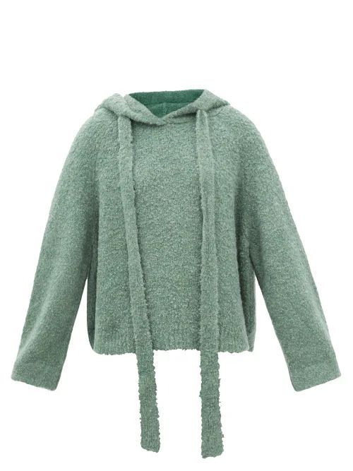 Edan Knitted Hooded Sweater - Womens - Light Green