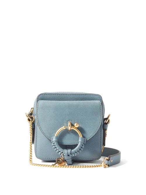 Joan Leather And Suede Cross-body Camera Bag - Womens - Blue