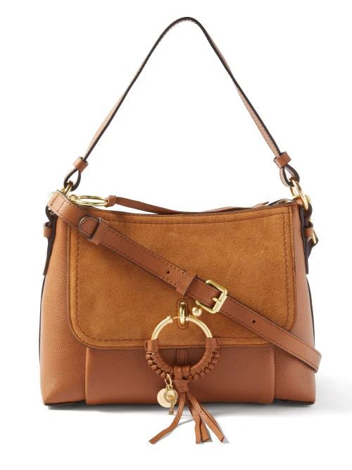 Joan Suede And Leather Shoulder Bag - Womens - Tan