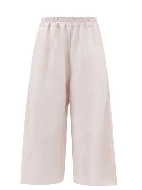 Nonie 19th-century Linen-blend Cropped Trousers - Womens - Pink