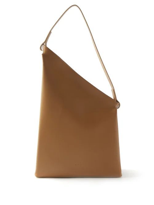 Sway Asymmetrical Leather Shoulder Bag - Womens - Tan