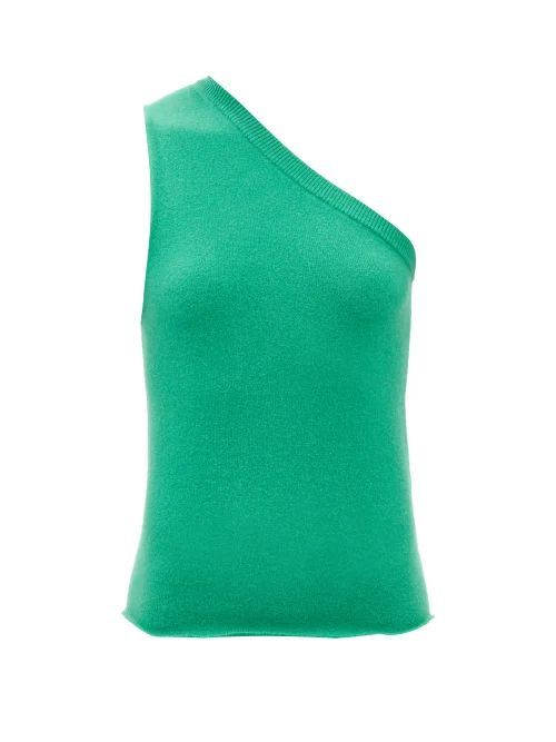 No.105 Asymmetric Stretch-cashmere Top - Womens - Green
