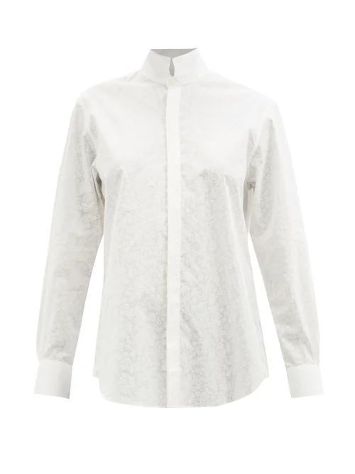 Amazone Floral Cotton-voile Shirt - Womens - White