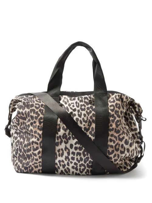 Leopard-print Recycled-fibre Holdall Bag - Womens - Leopard