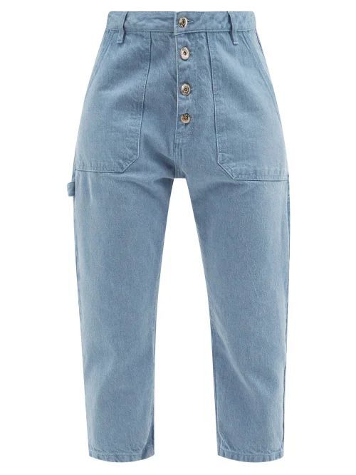 Cropped Carpenter Jeans - Womens - Blue