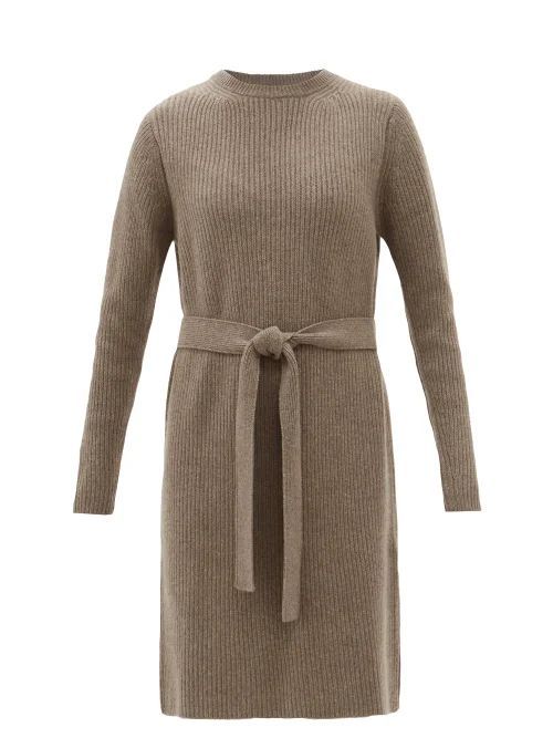 Responsible Cashmere-blend Rib Knee-length Dress - Womens - Beige