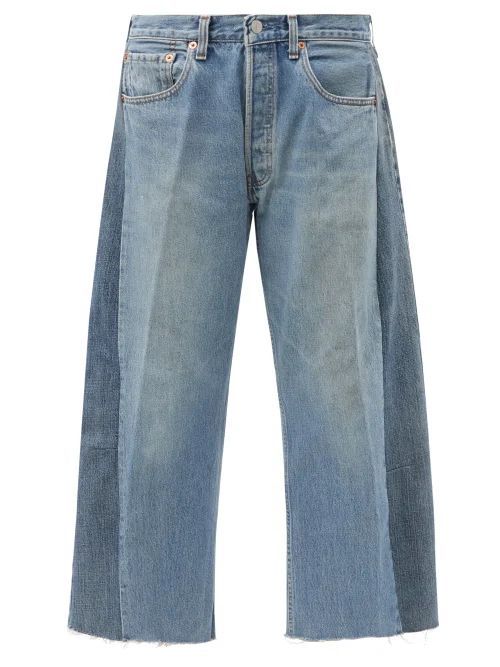 Lasso Upcycled Cropped Relaxed-leg Jeans - Womens - Denim