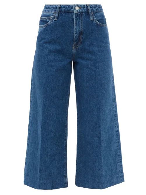 High-rise Wide-leg Cropped Jeans - Womens - Mid Denim