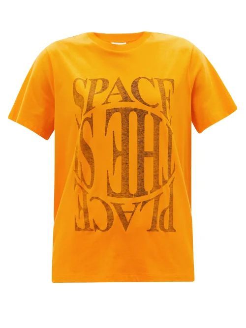 Logo-print Jersey T-shirt - Womens - Orange