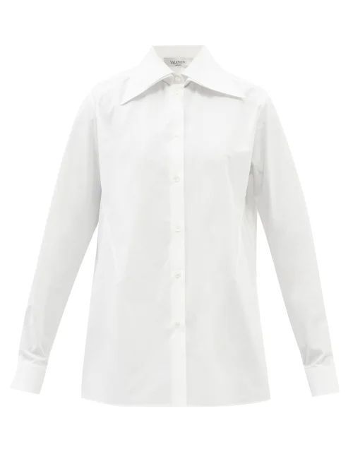 Exaggerated-collar Cotton-poplin Shirt - Womens - White