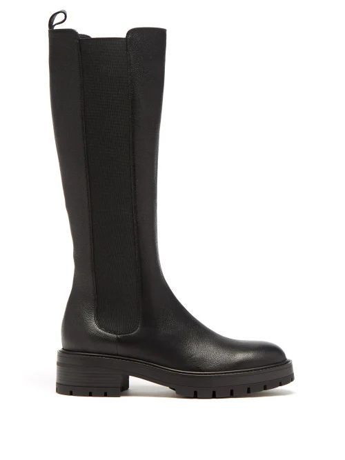 Crosby Leather Knee-high Chelsea Boots - Womens - Black