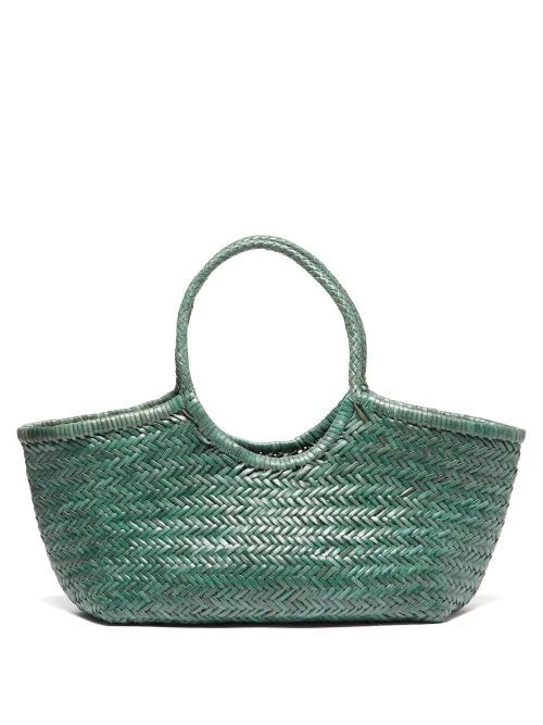 Nantucket Woven-leather Basket Bag - Womens - Green