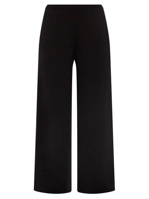 Wide-leg Knitted Responsible Cashmere Trousers - Womens - Black