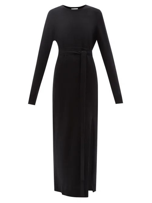 Responsible Cashmere-blend Thigh-split Dress - Womens - Black