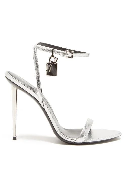 Naked Metallic-leather Heeled Sandals - Womens - Silver
