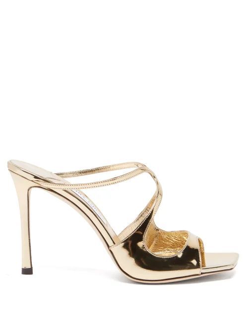 Anise 95 Metallic-leather Mules - Womens - Gold