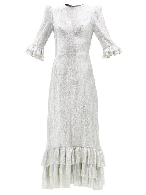 The Cinderella Lamé Maxi Dress - Womens - Silver